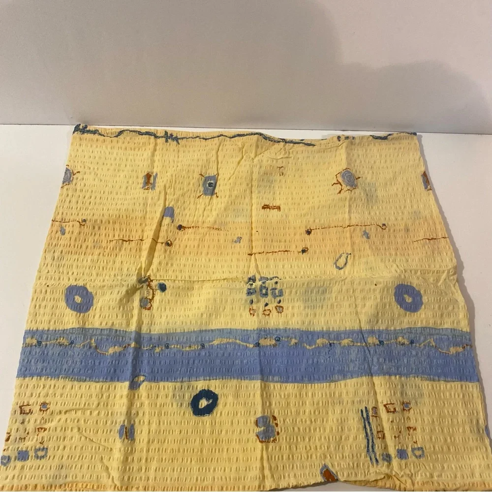Vintage Yellow & Blue Duvet Cover & Set Of 2 Pillow Shams